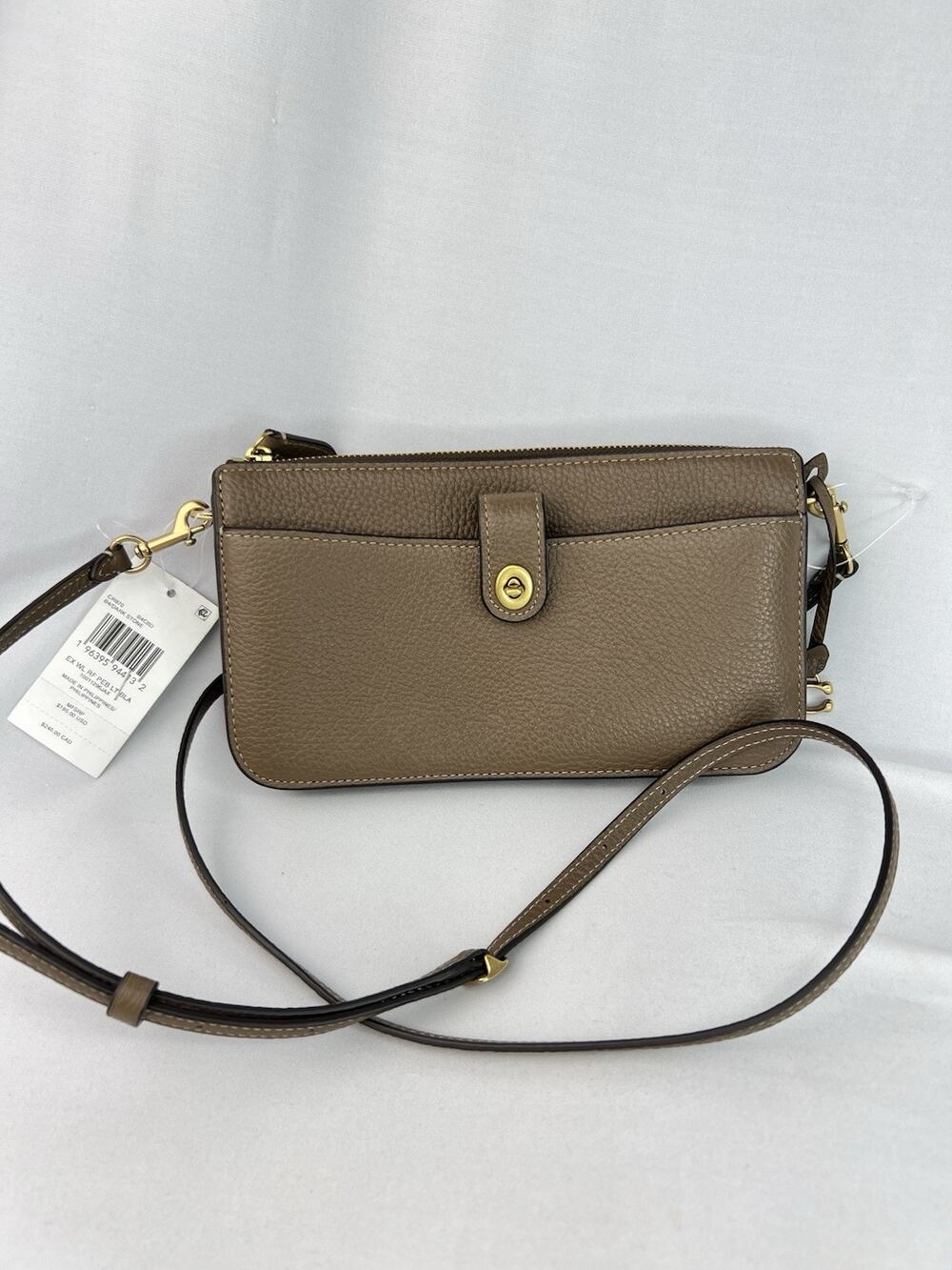 NWT Coach Bella Small Leather Crossbody Bag - Dark Stone (CR970) turnlock